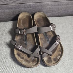 Birkenstock Brown Double Strap Sandals sz 38 L7 M5